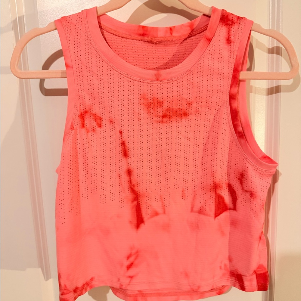 lululemon athletica Coral Tie-Dye Perforated Racer Tank
